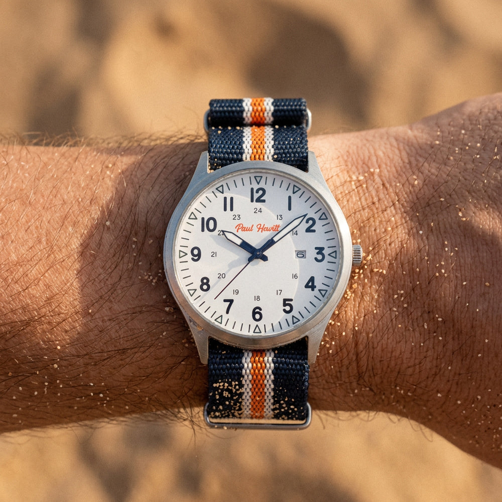 Captain's Field Watch » Blue White Orange – Paul Hewitt