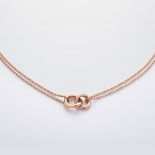 Waves necklace rose gold