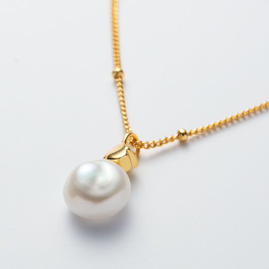 Ocean Pearl Necklace Gold