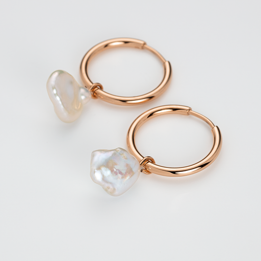 Treasures of the Sea Pearl Earring Rose Gold