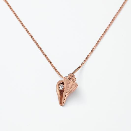 Sea Shell Necklace Rose Gold