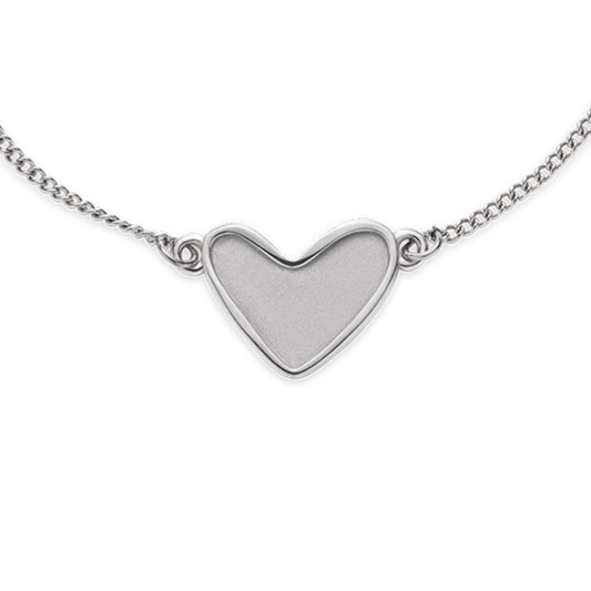Engravable Heart Armkette Silber