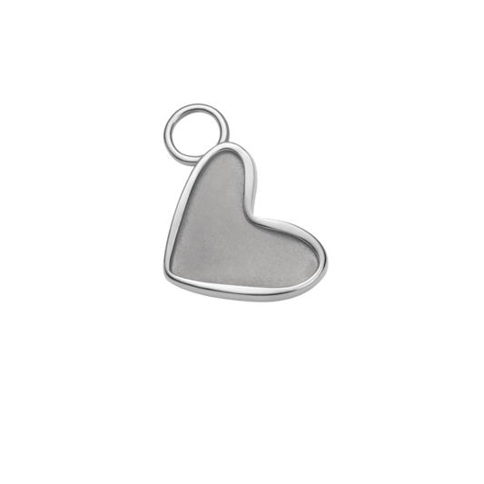 Engravable Heart Charm Silver