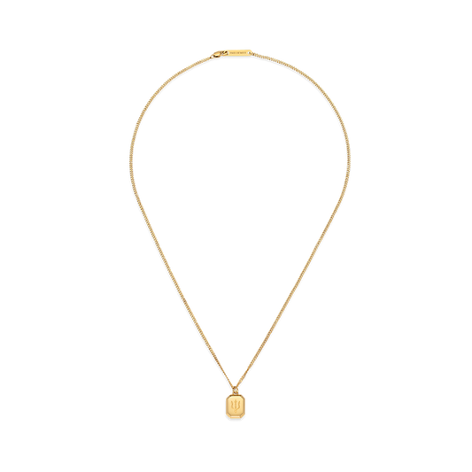 Men's Octagonal Necklace Trident Gold
