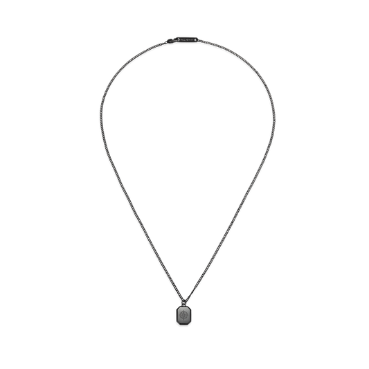 Men's Octagonal Necklace Windrose Black