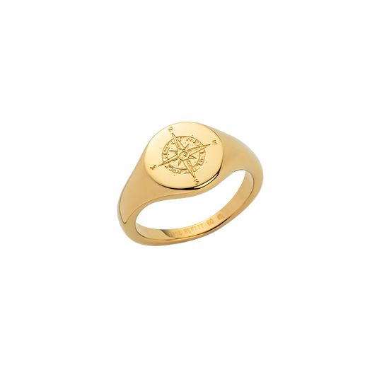 Men's Signet Ring Windrose Gold