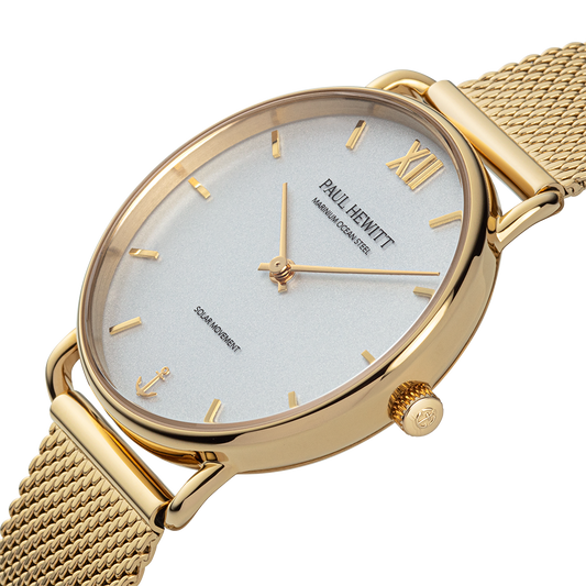 Sailor 33 mm watch gold white