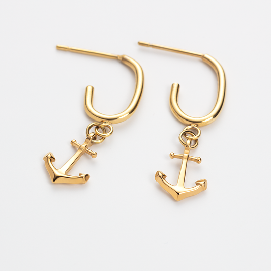 The Anchor II Hoops Ohrring Gold
