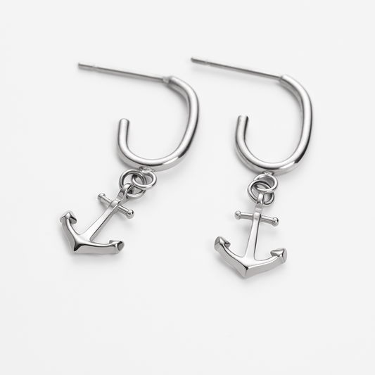 The Anchor II Hoops Ohrring Silber