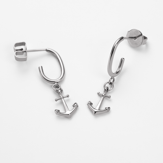 The Anchor II Hoops Ohrring Silber