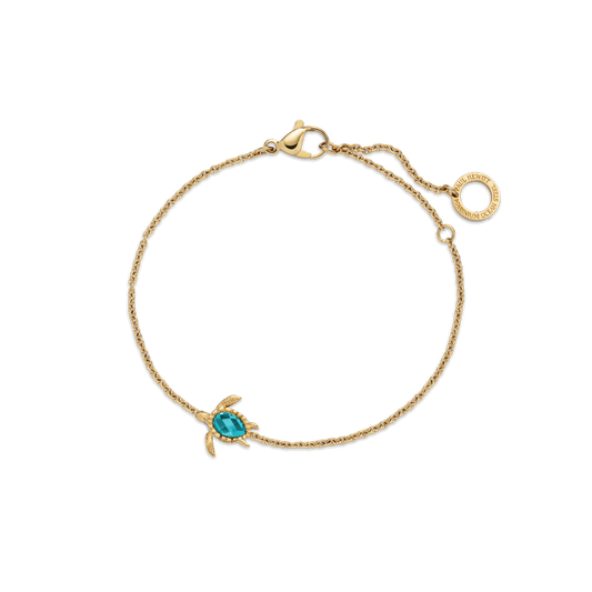 Turtle Mono Bracelet Aquamarine Gold