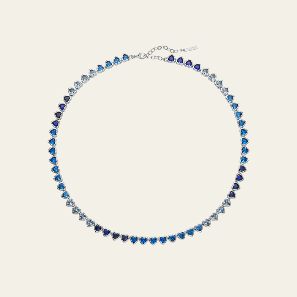 Heart of the Sea Rainbow Necklace Silver