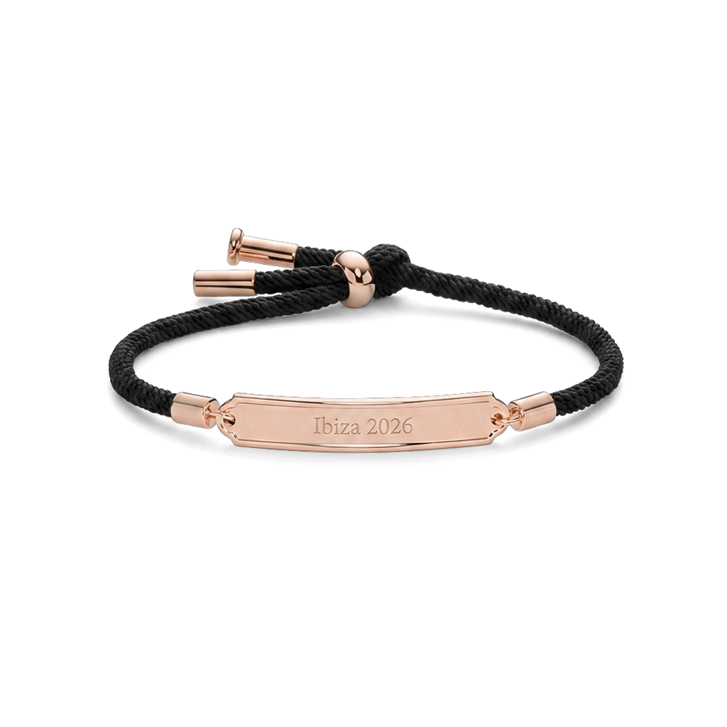 Vitamin Sea Engraved Bracelet Rose Gold Black