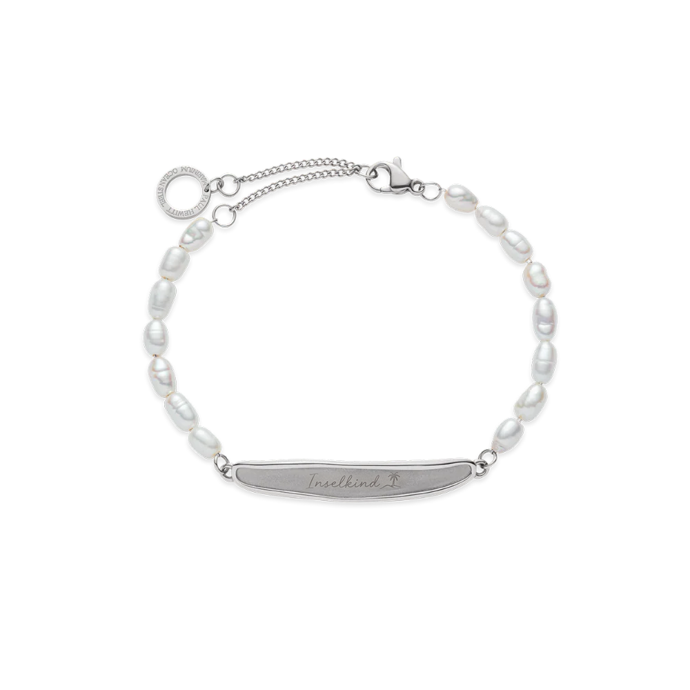 Plate Pearl Bracelet Silver