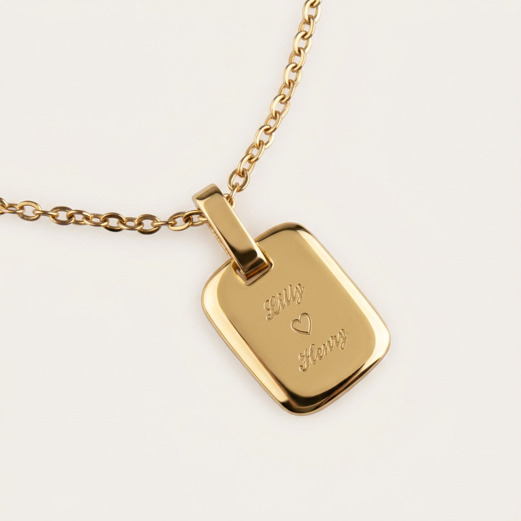 Plate Halskette Gold