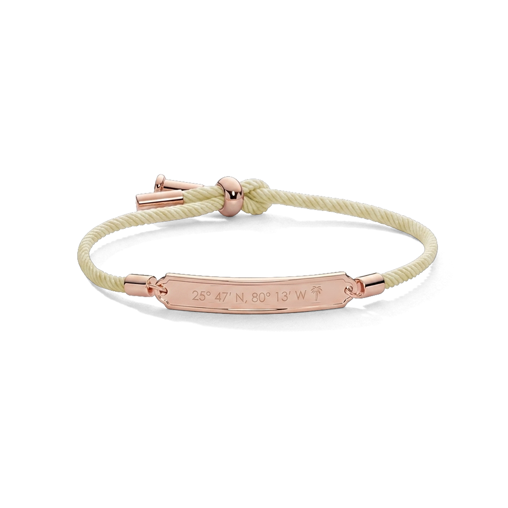 Vitamin Sea Gravur Armband Roségold Off White
