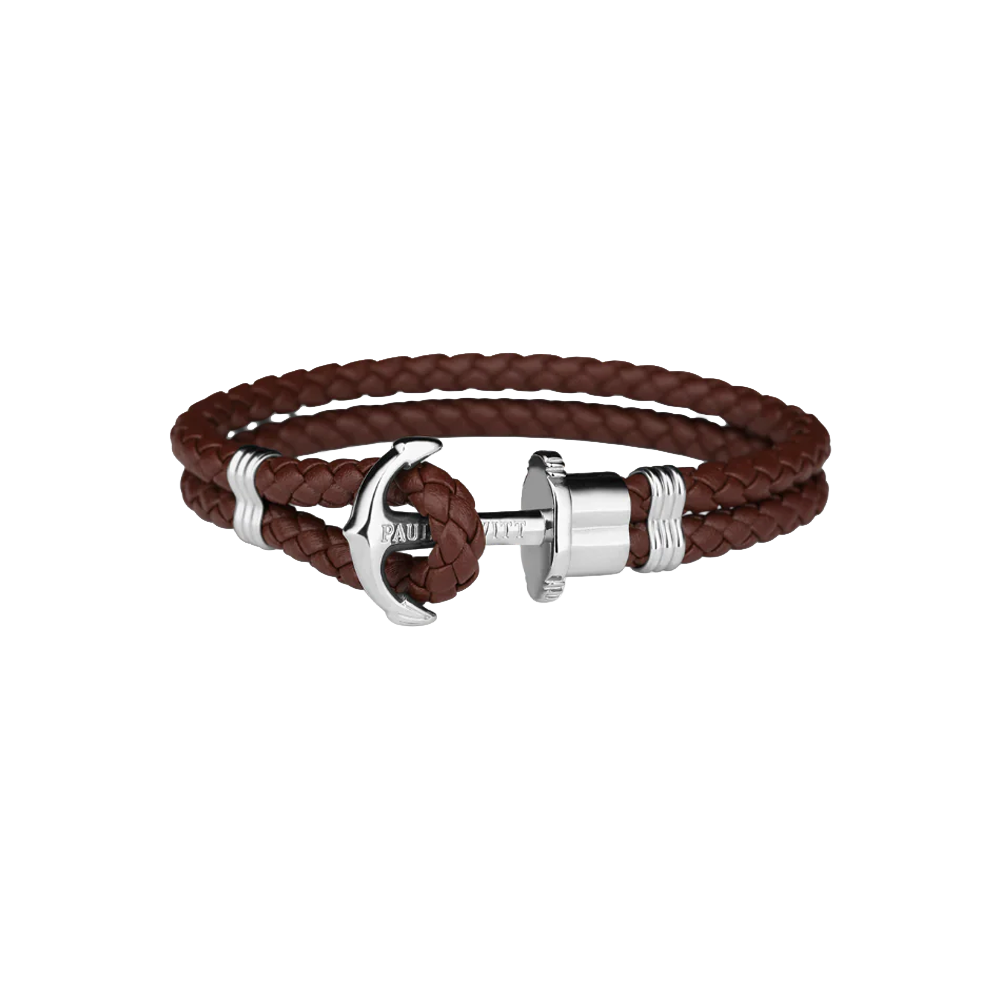 Phrep Armband Silber Leder Braun