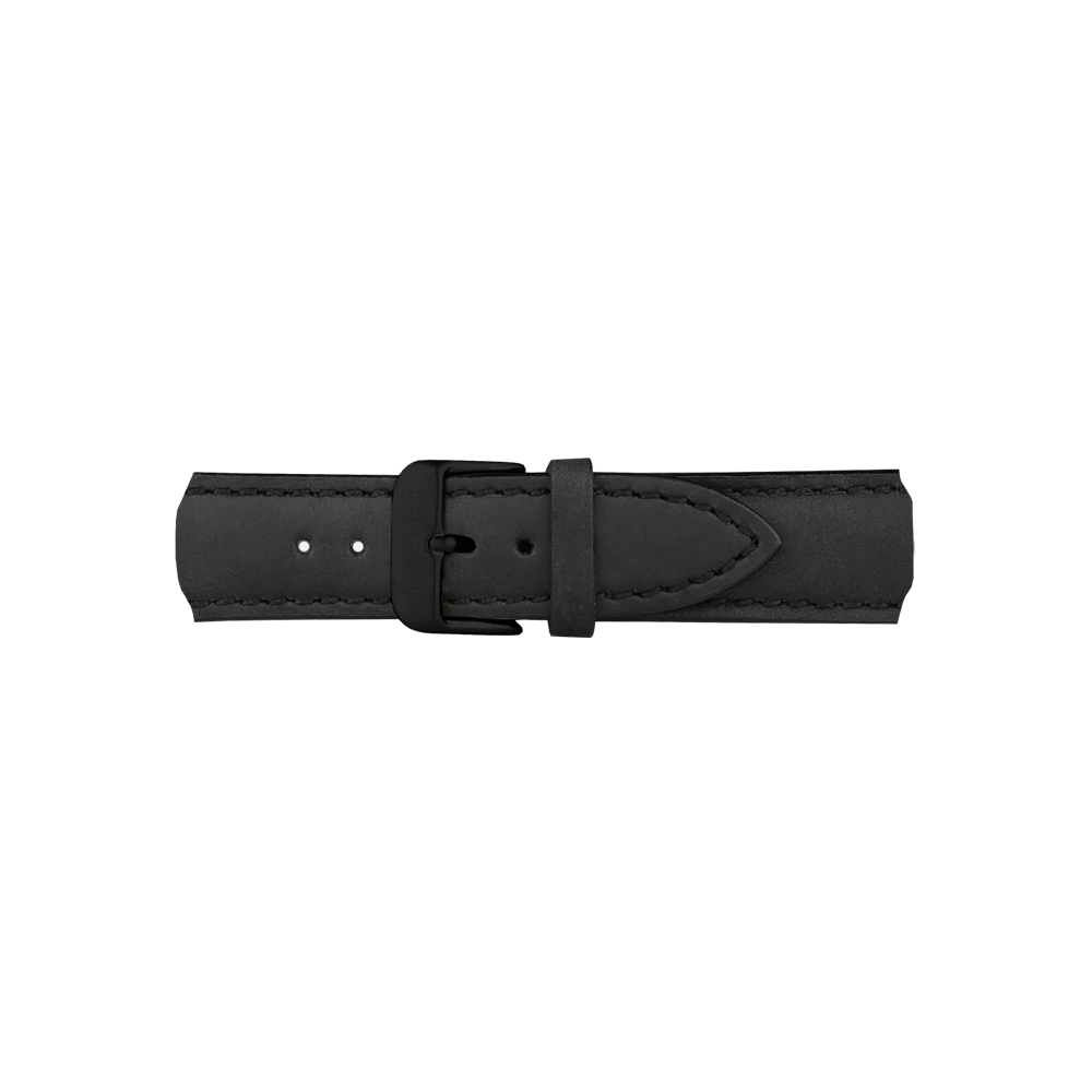 Leder Uhrenarmband Schwarz 20 mm