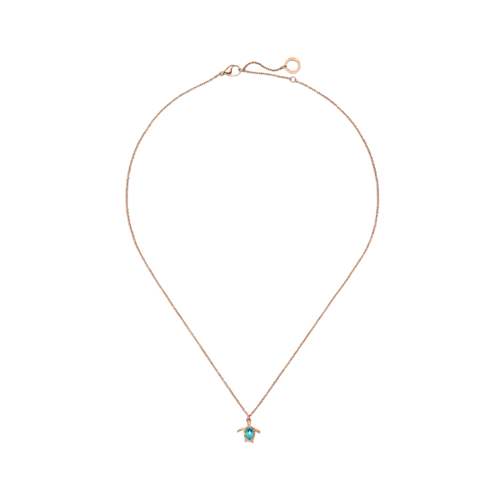 Turtle Mono Halskette Aquamarine Roségold