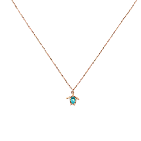 Turtle Mono Halskette Aquamarine Roségold