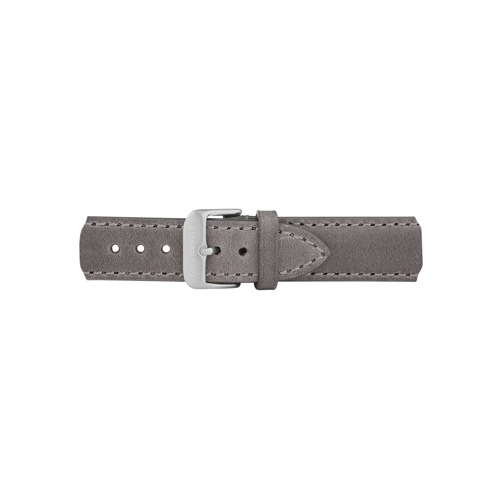 Leder Uhrenarmband Silber Grau 20 mm
