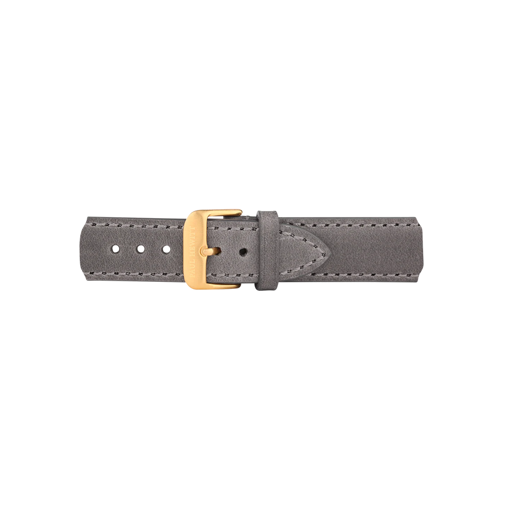 Leder Uhrenarmband Gold Grau 20 mm