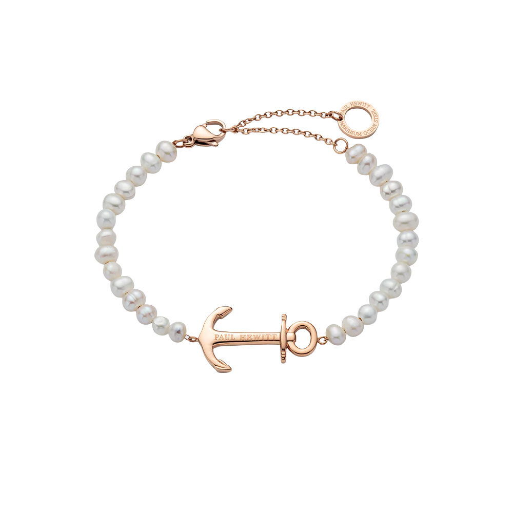 The Anchor Beads Bracelet Rose Gold Pearl