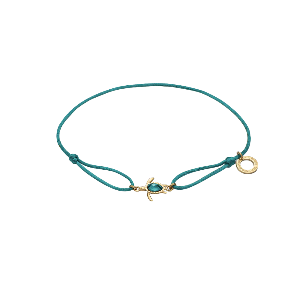 Turtle Bracelet Aquamarine Gold