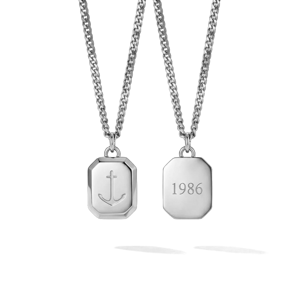 Octagonal Halskette Anchor Silber