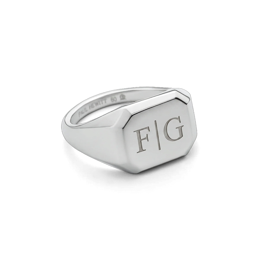 Octagonal Signet Ring Silber
