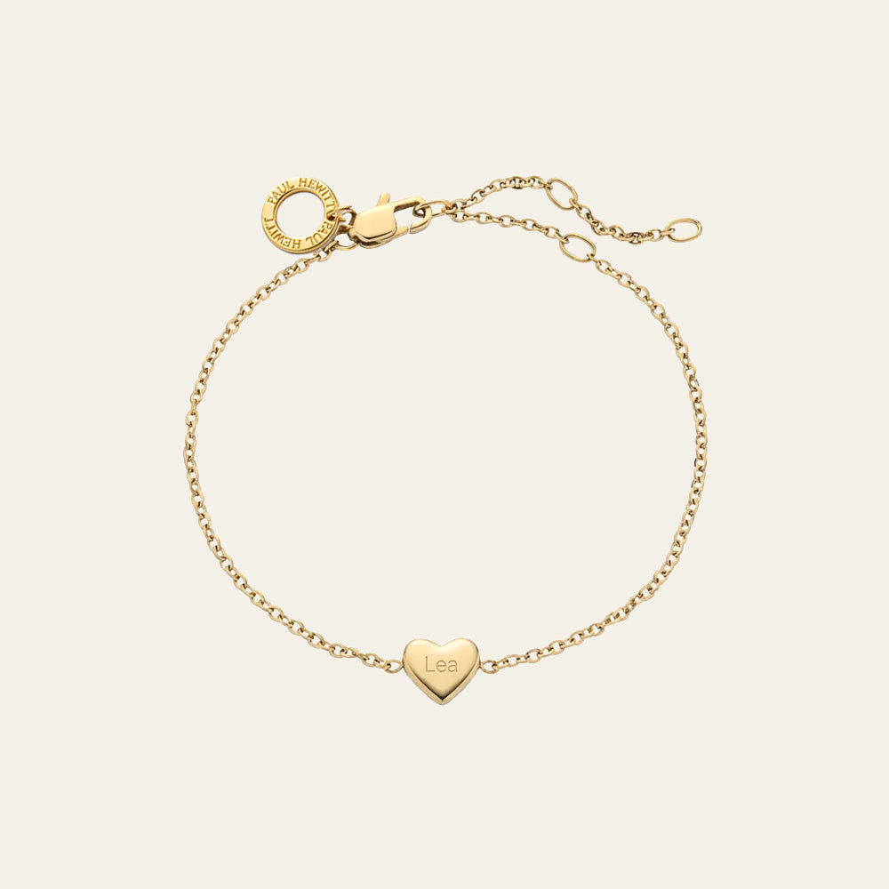 Bracelet Coeur Gravable Or