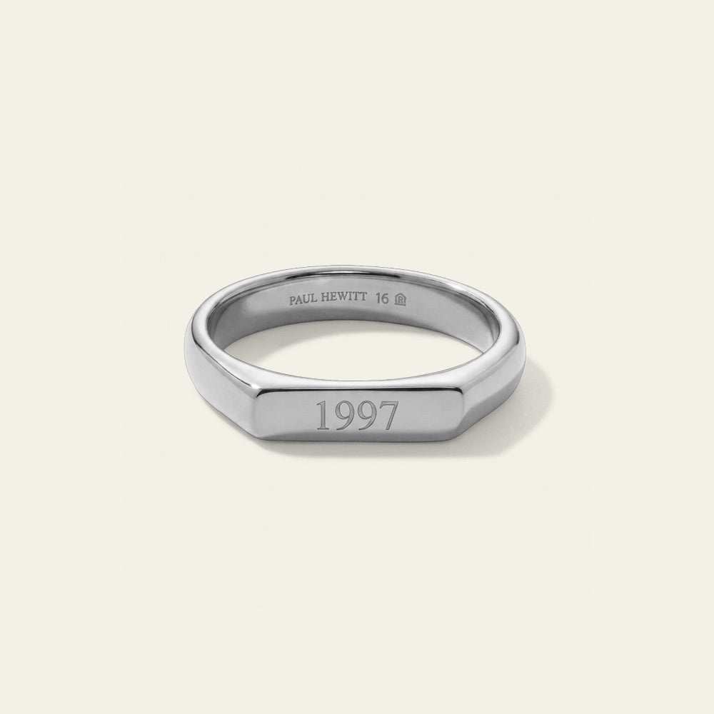 Slim Signet Bague Argent