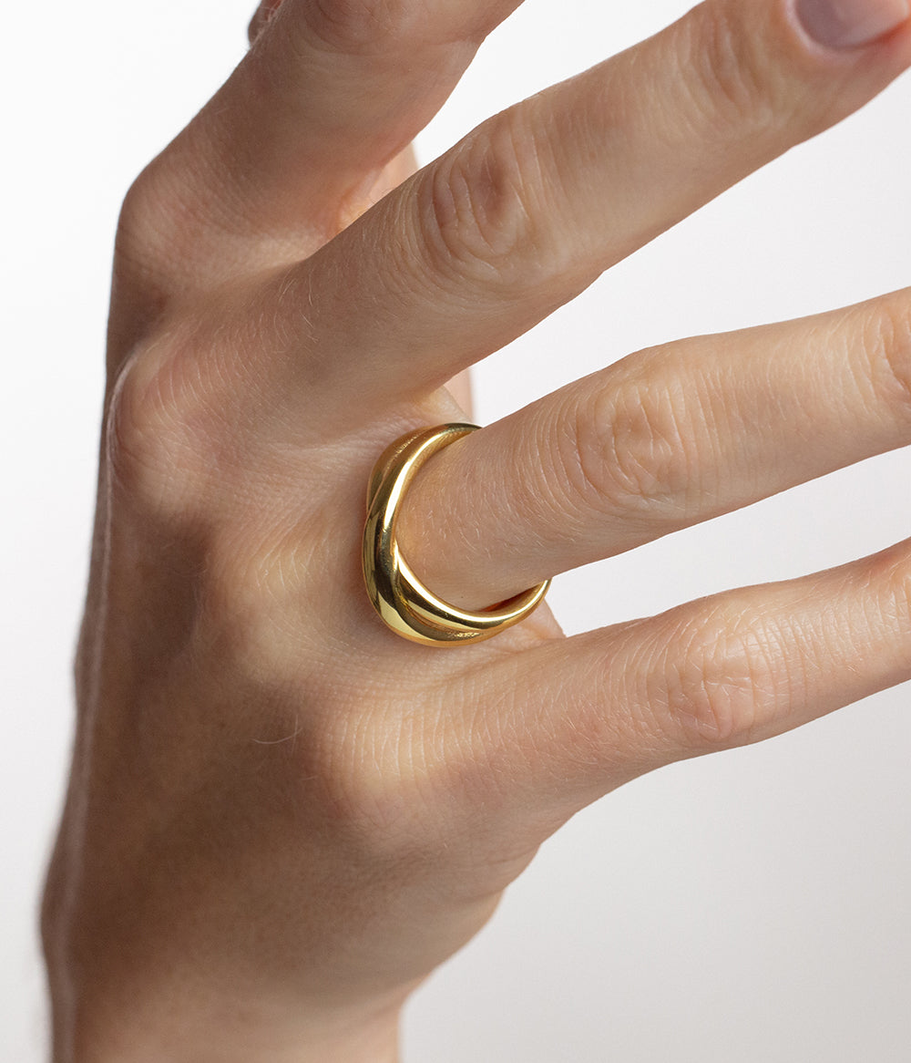 Waves Twisted Bague Or