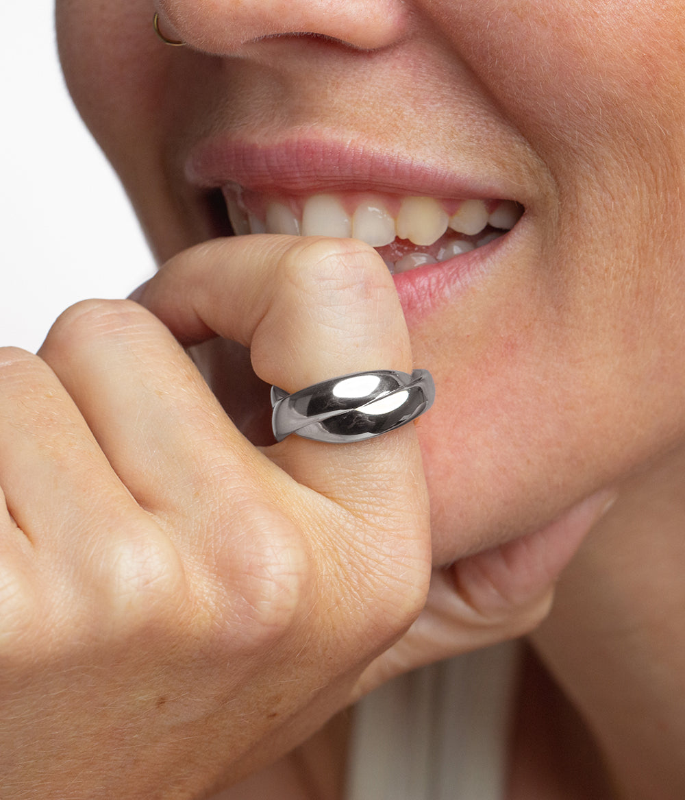 Waves Duo Ring Silber