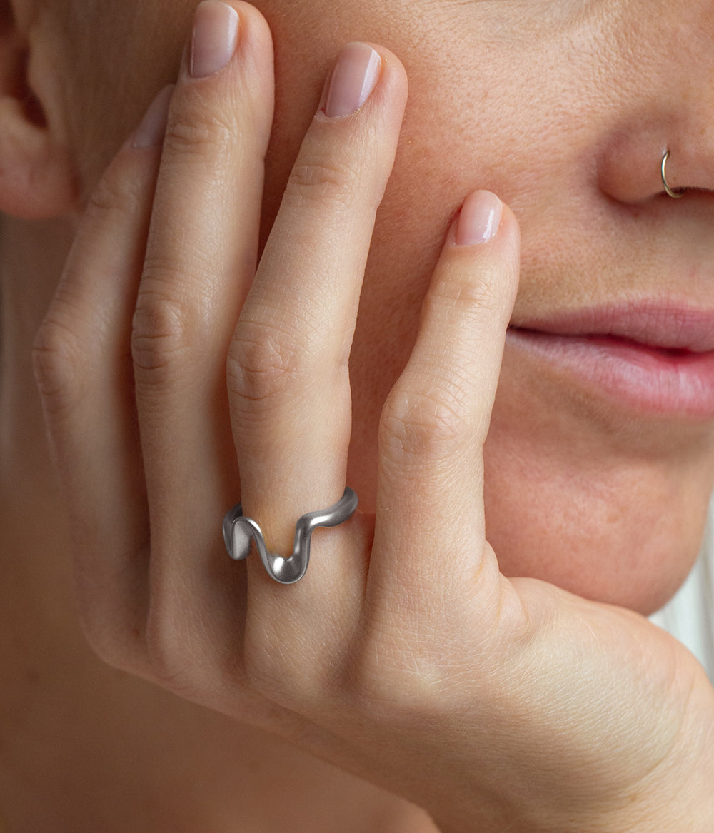 Waves Curve Bague Argent
