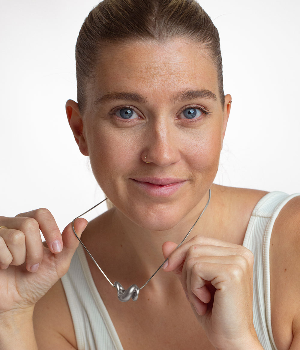 Waves Motion Necklace Silver