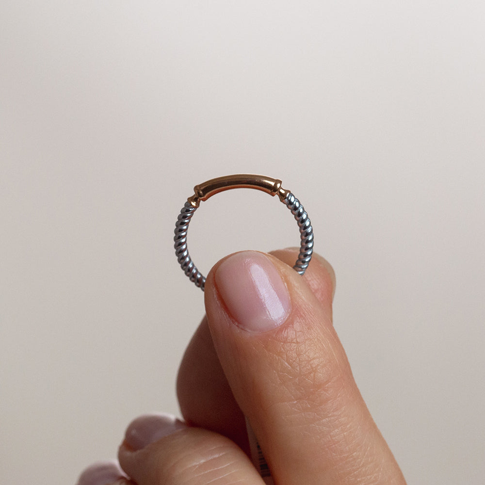 Bague Starboard or rose argent