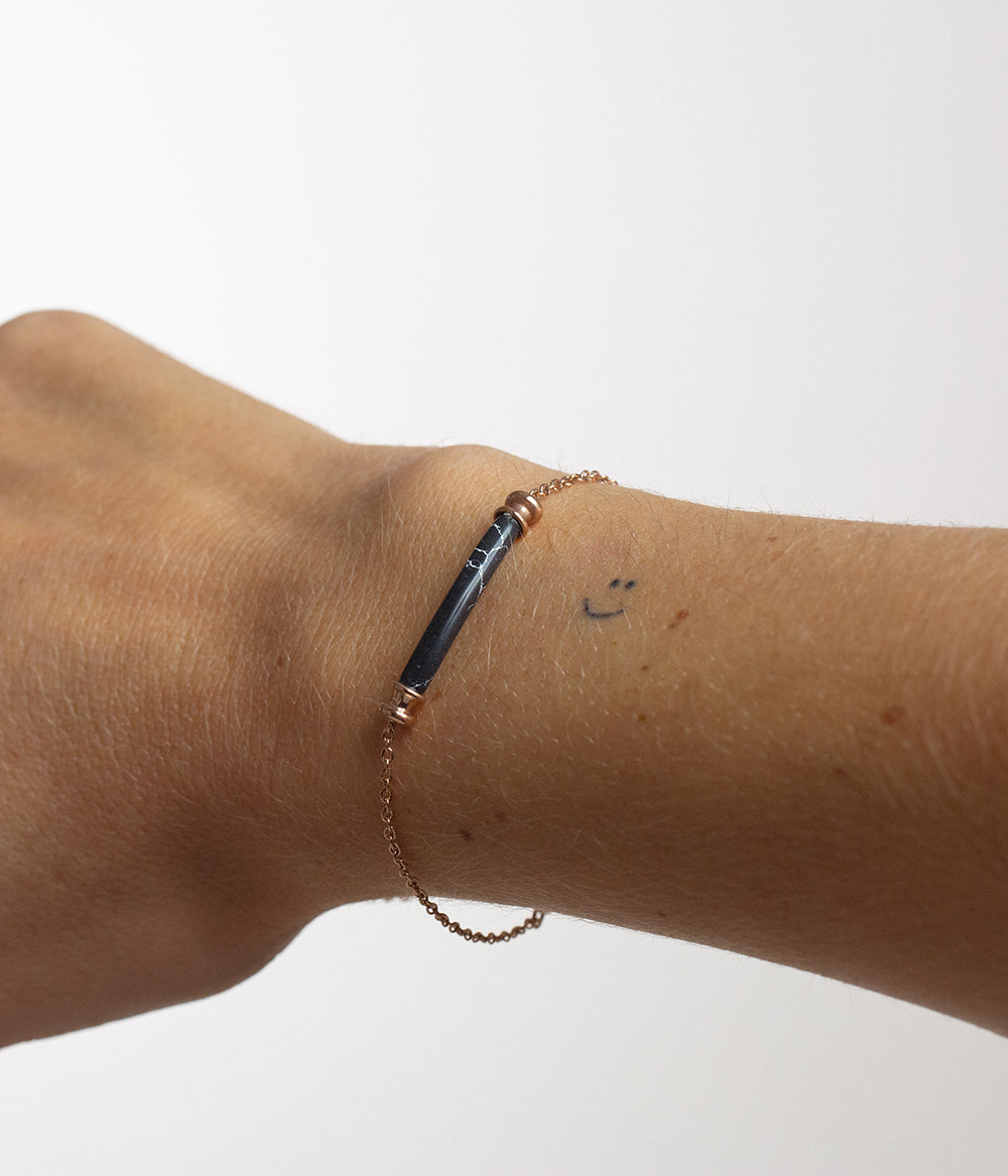 Bracelet Starboard Or Rose Marbre Noir