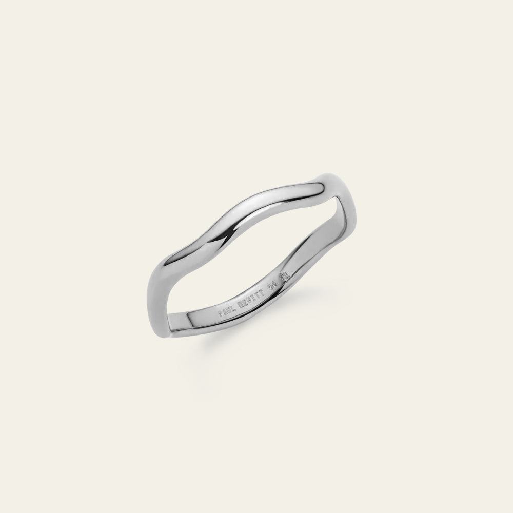 Waves Mono Ring Silber