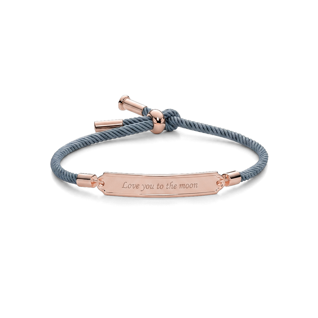Vitamin Sea Engraved Bracelet Rose Gold Grey
