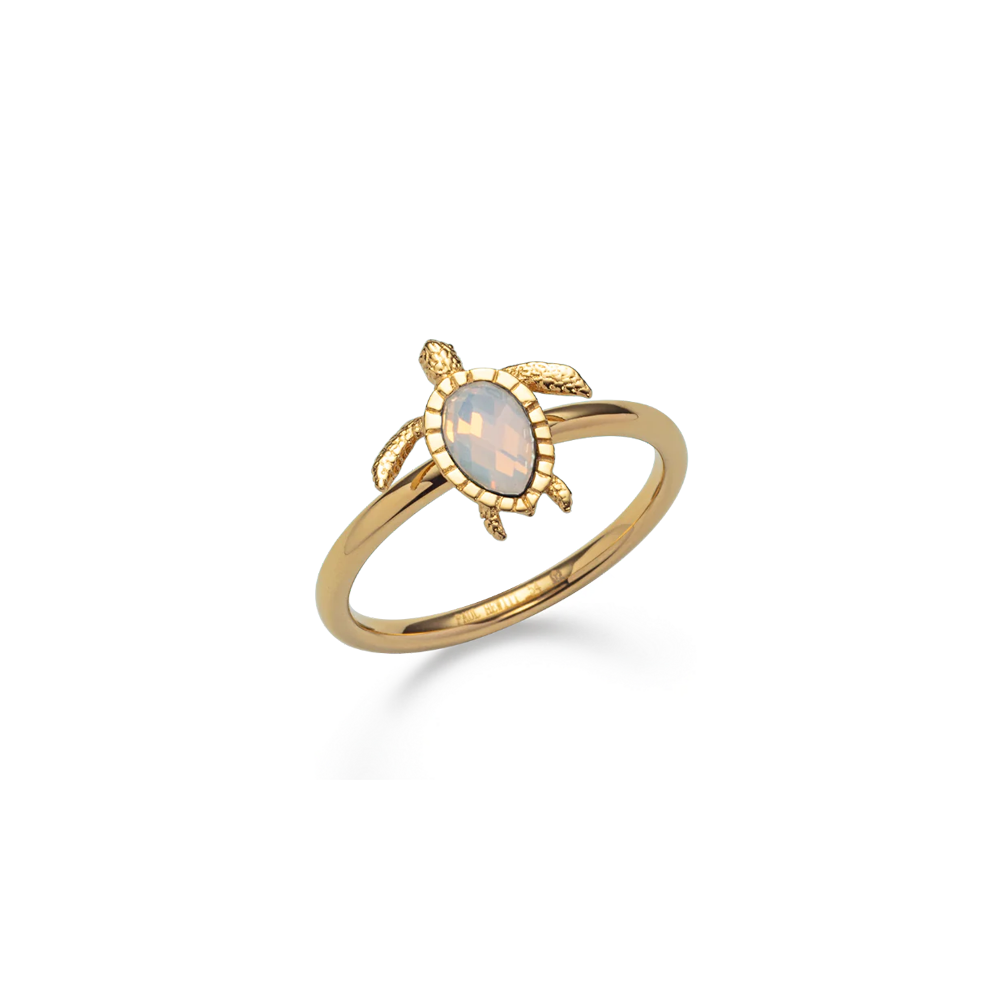 Turtle Ring White Breeze Gold