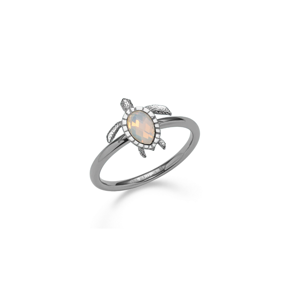 Turtle Ring White Breeze Silber