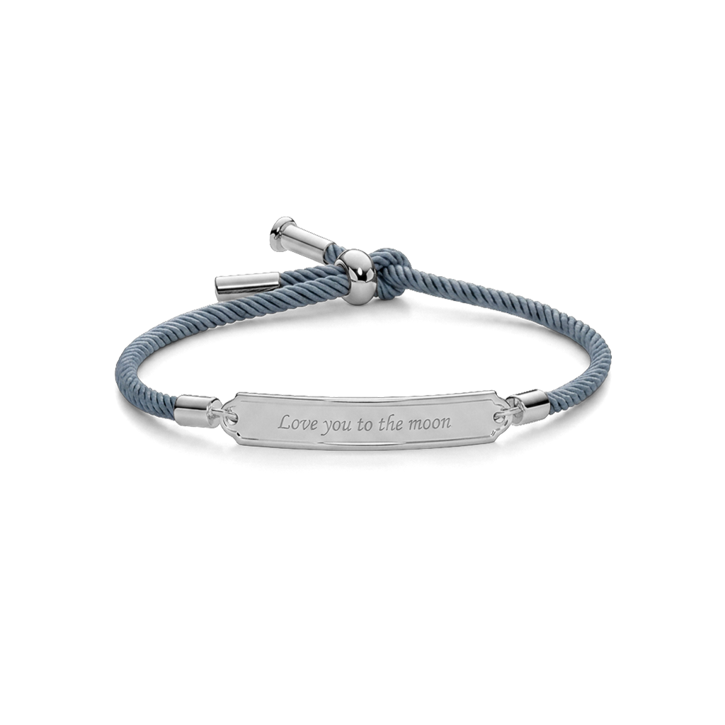Vitamin Sea Engraved Bracelet Silver Grey