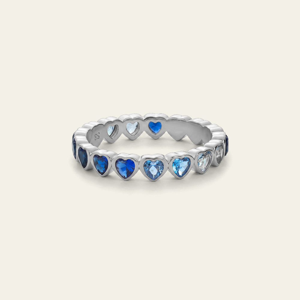 Heart of the Sea Rainbow Bague Argent