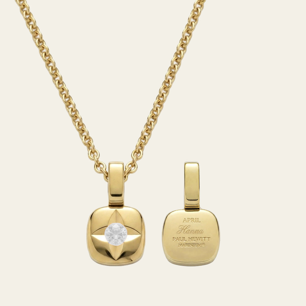 Birthstone April Necklace Gold