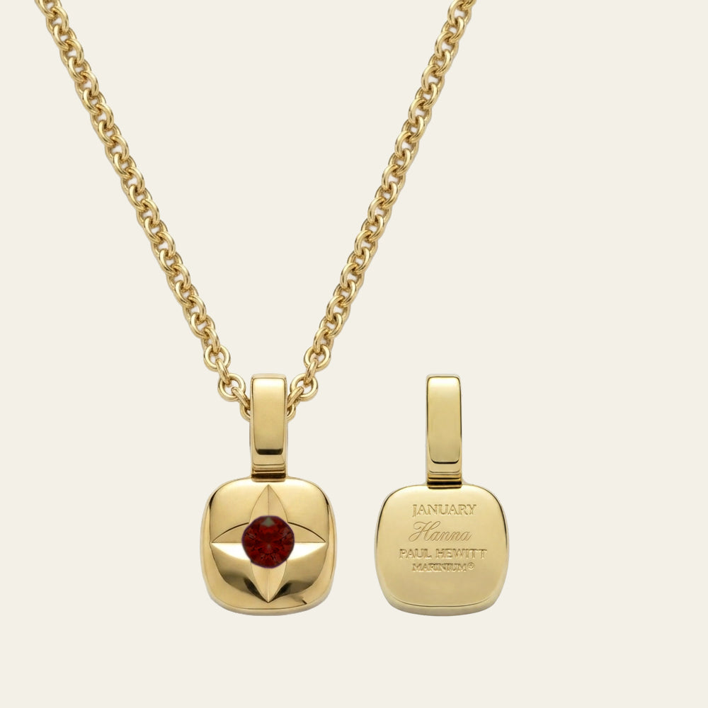Birthstone January Necklace Gold