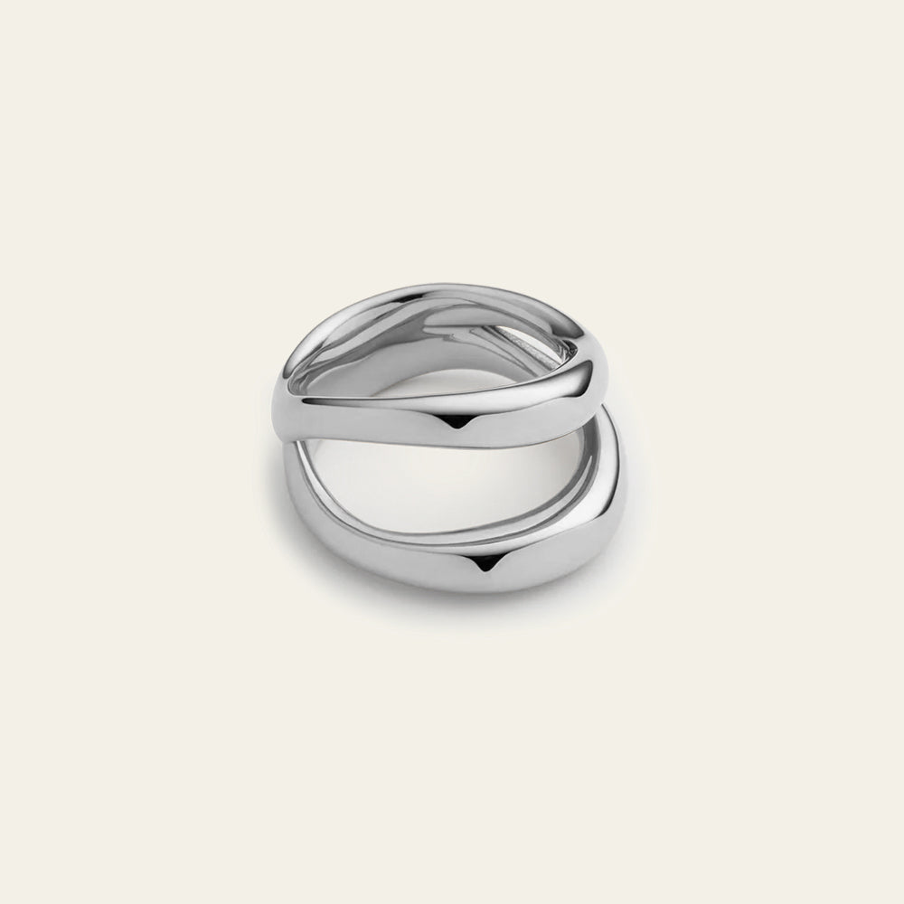 Waves Ring Silber