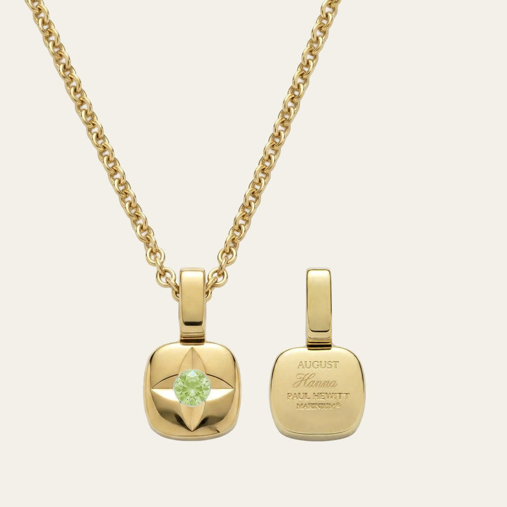Birthstone August Halskette Gold