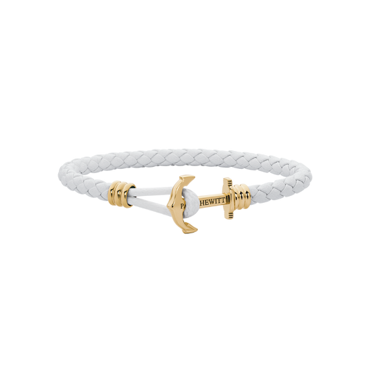 Ankerarmband Phrep Lite Gold Leder Weiß