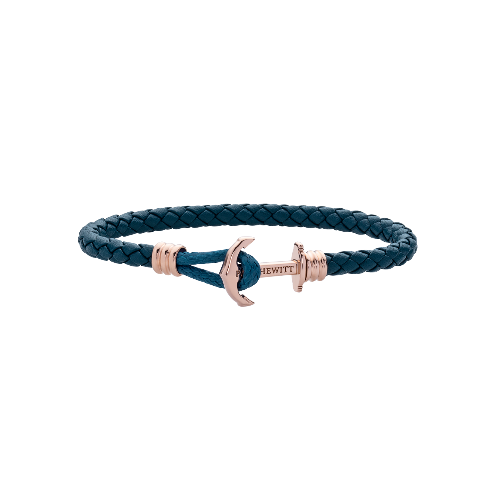 Ankerarmband Phrep Lite Roségold Leder Petrol